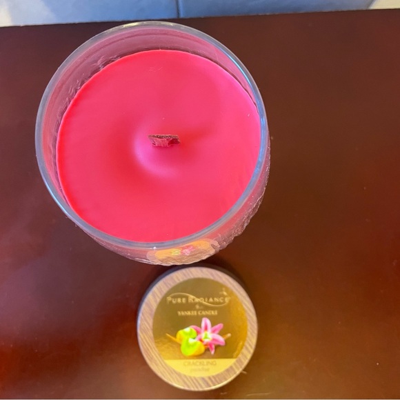 NEW YANKEE CANDLE CRACKLING “PARADISE” PURE RADIANCE WOOD WICK Vase Tropical - Picture 4 of 9